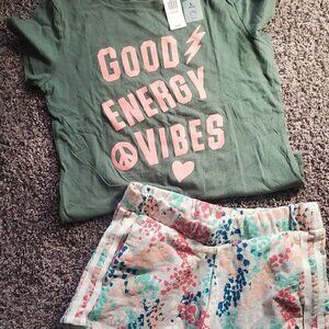 Girls Youth size 10-12 Adidas Short NWOT and Old Navy Tshirt NWT